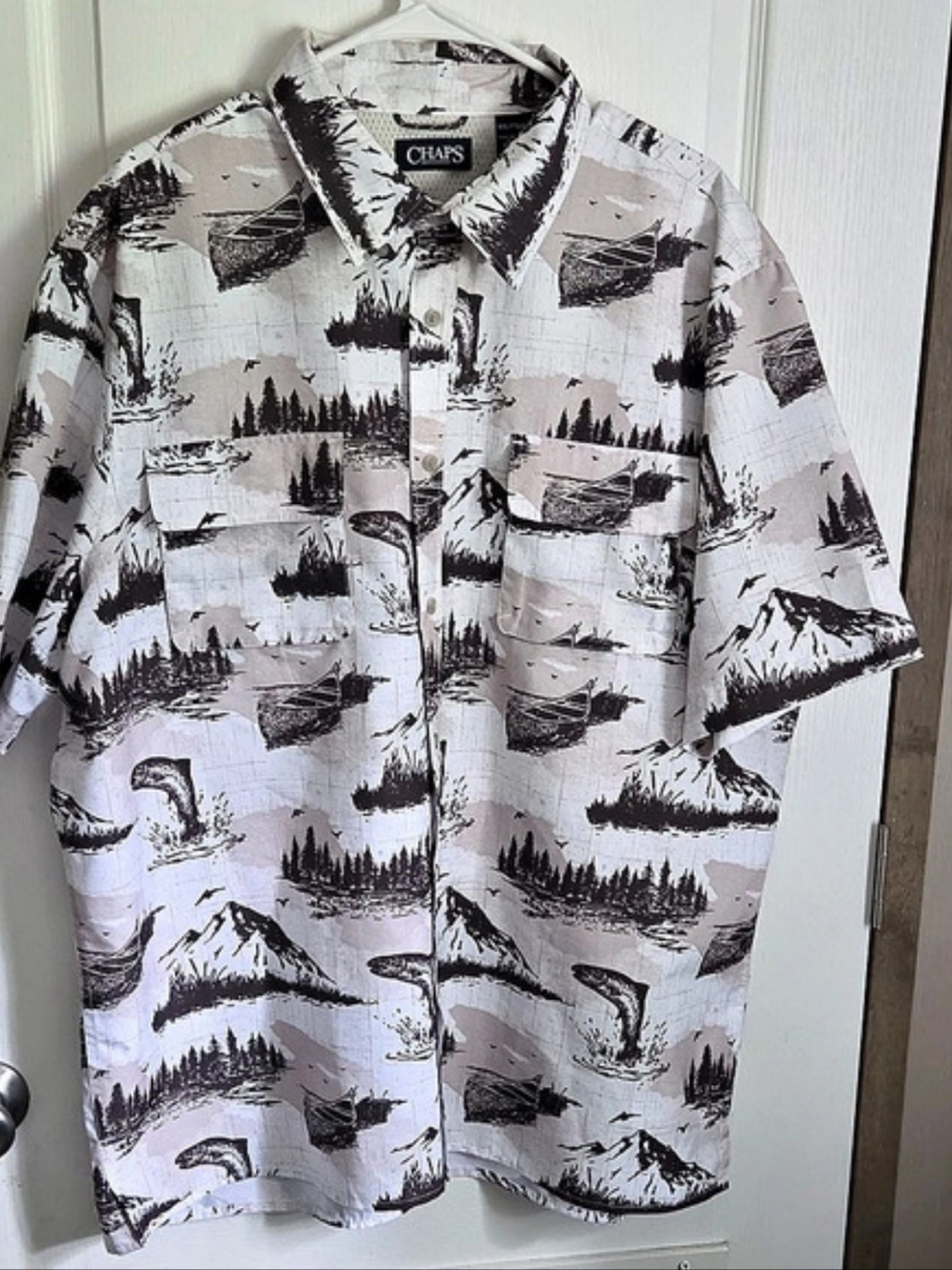 Chaps Men's Printed Short Sleeve Shirt Size XL Like New